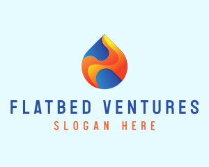 Gradient Flame Drop logo design