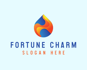 Gradient Flame Drop logo design