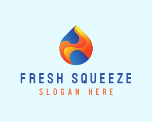 Gradient Flame Drop logo design