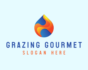 Gradient Flame Drop logo design