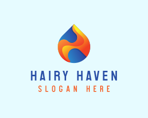 Gradient Flame Drop logo design