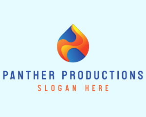 Gradient Flame Drop logo design