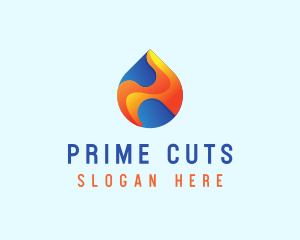 Gradient Flame Drop logo design