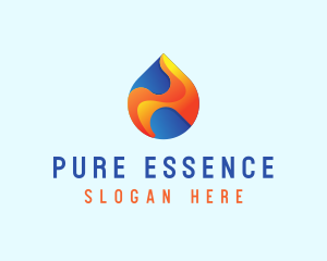 Gradient Flame Drop logo design