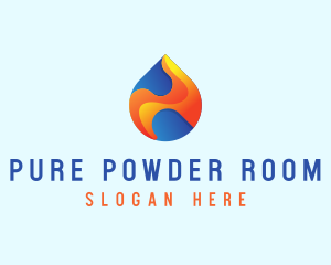 Gradient Flame Drop logo design