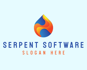 Gradient Flame Drop logo design