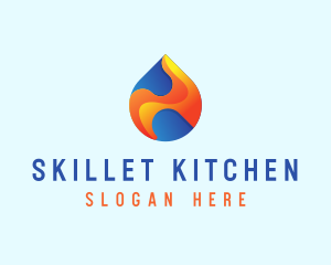 Gradient Flame Drop logo design