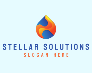 Gradient Flame Drop logo design