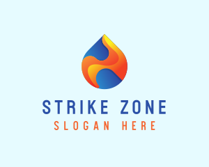 Gradient Flame Drop logo design