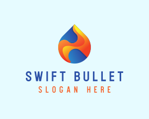 Gradient Flame Drop logo design