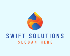 Gradient Flame Drop logo design