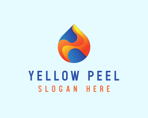 Gradient Flame Drop logo design