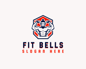 Fitness Muscular Man logo design