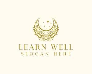 Wellness Moon Floral logo design