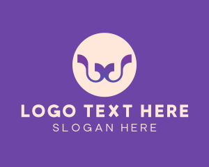 Purple Ribbon Letter W logo