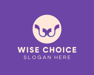 Purple Ribbon Letter W logo design