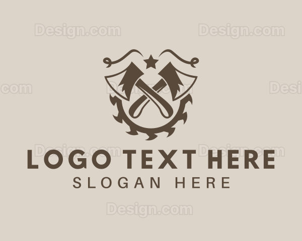 Elegant Axe Lumberjack Logo