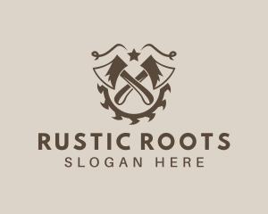 Elegant Axe Lumberjack logo design