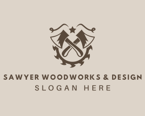 Elegant Axe Lumberjack logo design