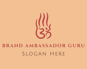 Fire Yoga Hand logo design