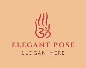 Fire Yoga Hand logo design