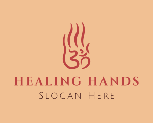 Fire Yoga Hand logo design