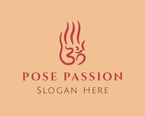 Fire Yoga Hand logo design