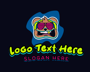 Cool Party DJ Gaming Bear  logo