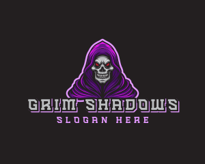 Gaming Hooded Grim Reaper logo design