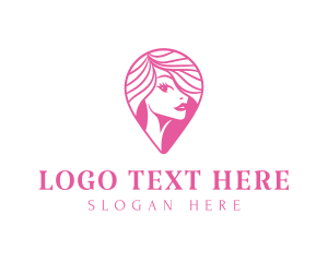 Pink Woman Beauty Logo