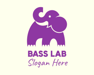 Cute Purple Elephant logo design