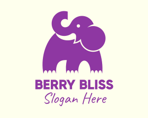 Cute Purple Elephant logo design