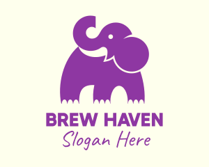 Cute Purple Elephant logo design