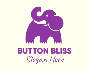 Cute Purple Elephant logo design