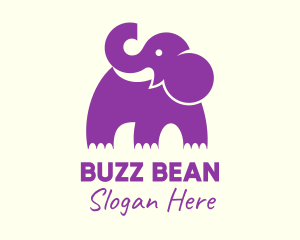 Cute Purple Elephant logo design