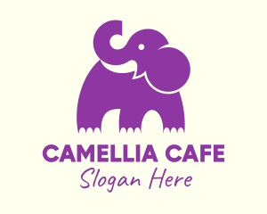 Cute Purple Elephant logo design