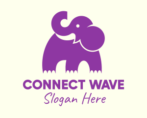 Cute Purple Elephant logo design