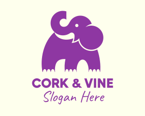 Cute Purple Elephant logo design