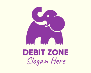 Cute Purple Elephant logo design