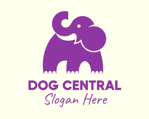 Cute Purple Elephant logo design