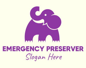 Cute Purple Elephant logo design