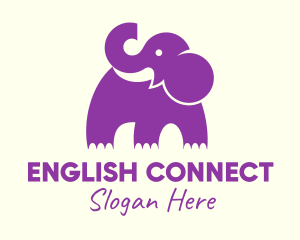 Cute Purple Elephant logo design