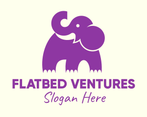 Cute Purple Elephant logo design