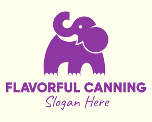 Cute Purple Elephant logo design