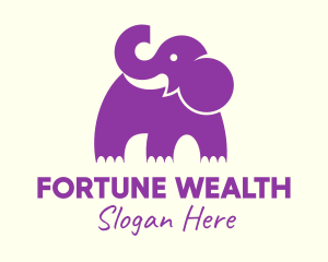 Cute Purple Elephant logo design