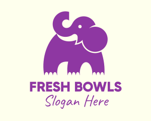 Cute Purple Elephant logo design