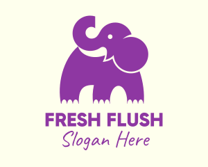 Cute Purple Elephant logo design