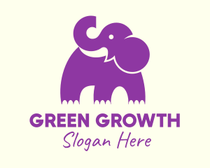 Cute Purple Elephant logo design