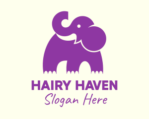 Cute Purple Elephant logo design