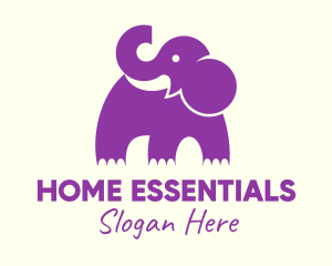 Cute Purple Elephant logo design